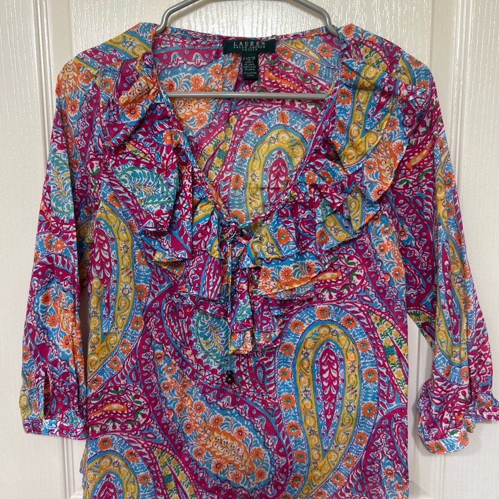 Lauren Ralph Lauren Vibrant Paisley Blouse
